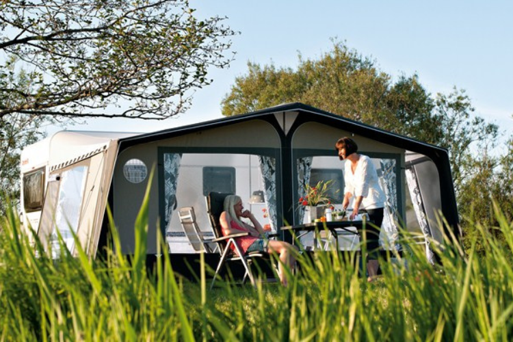 Motorhome awning at Webbs Outdoors. What to pack for a motorhome holiday